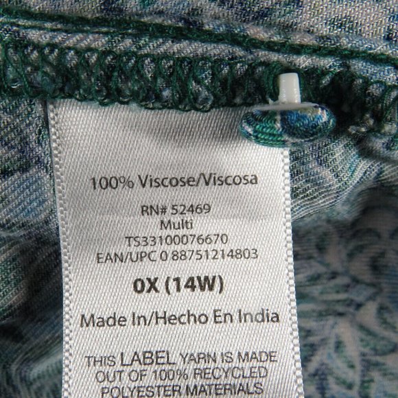 Terra & Sky Blue Floral Vine Print Short Sleeve Maxi Dress Plus Size 14W - Picture 4 of 11